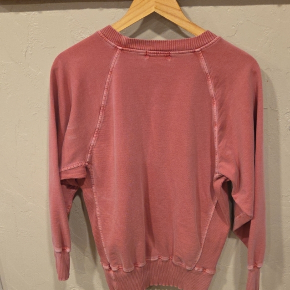Zenana Washed Coral Pullover Sweatshirt Crewneck Long Sleeve Size S - Picture 5 of 5